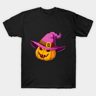 Halloween pumpkin with witch hat T-Shirt